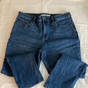 Lands' End Blue Straight Leg Jeans Classic Style